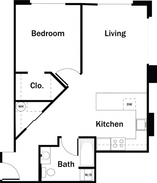 1 Bedroom, 1 Bath C 104 floor plan